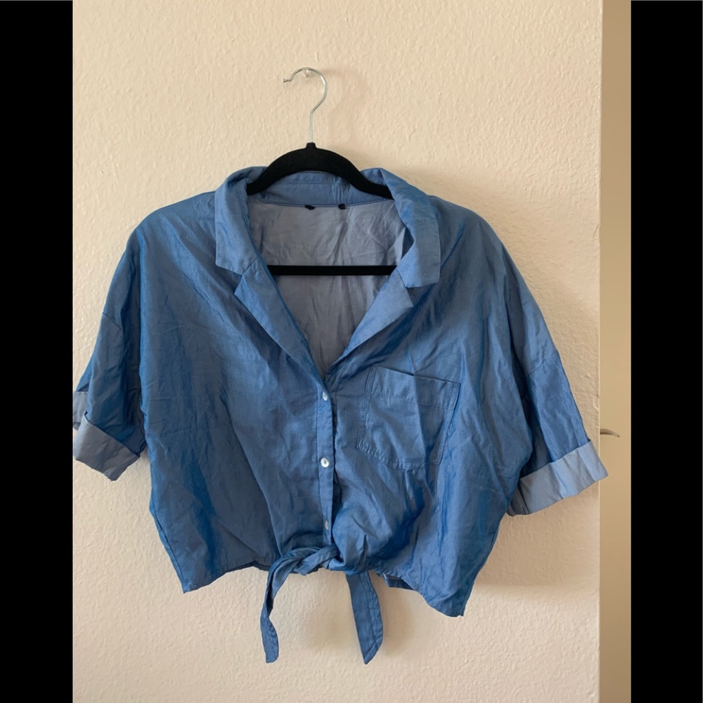 ❌SOLD❌button up with tie - Picture 1 of 4